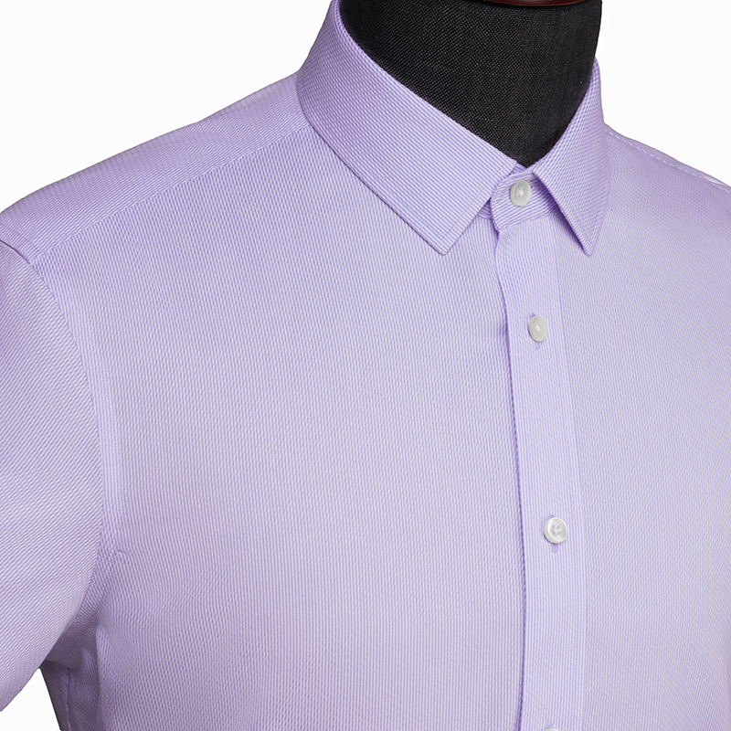 经典浪漫紫色波浪纹短袖衬衫(图2)