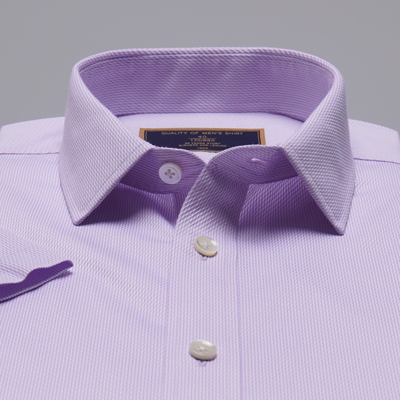经典浪漫紫色波浪纹短袖衬衫(图3)