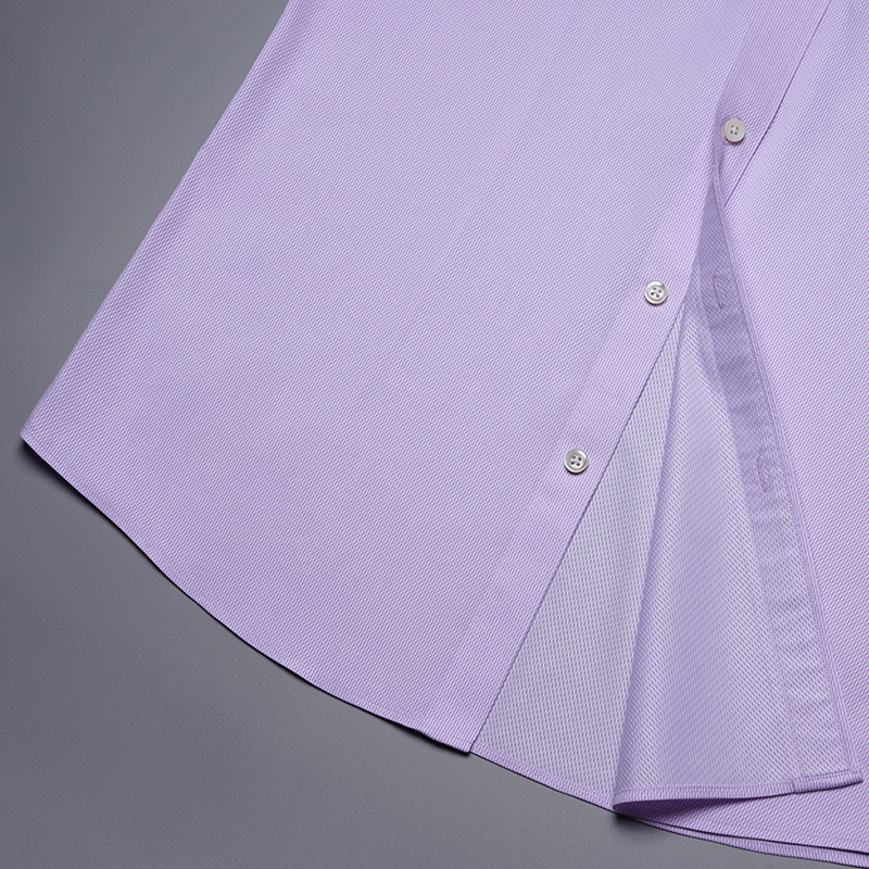 经典浪漫紫色波浪纹短袖衬衫(图5)