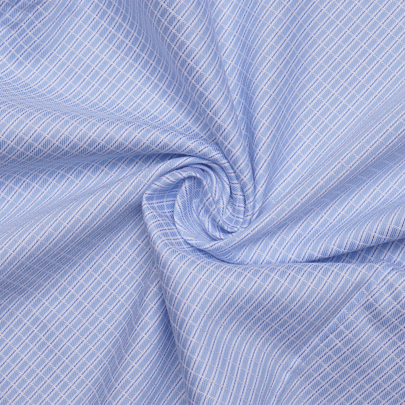 蓝色格纹短袖衬衫定制(图5)