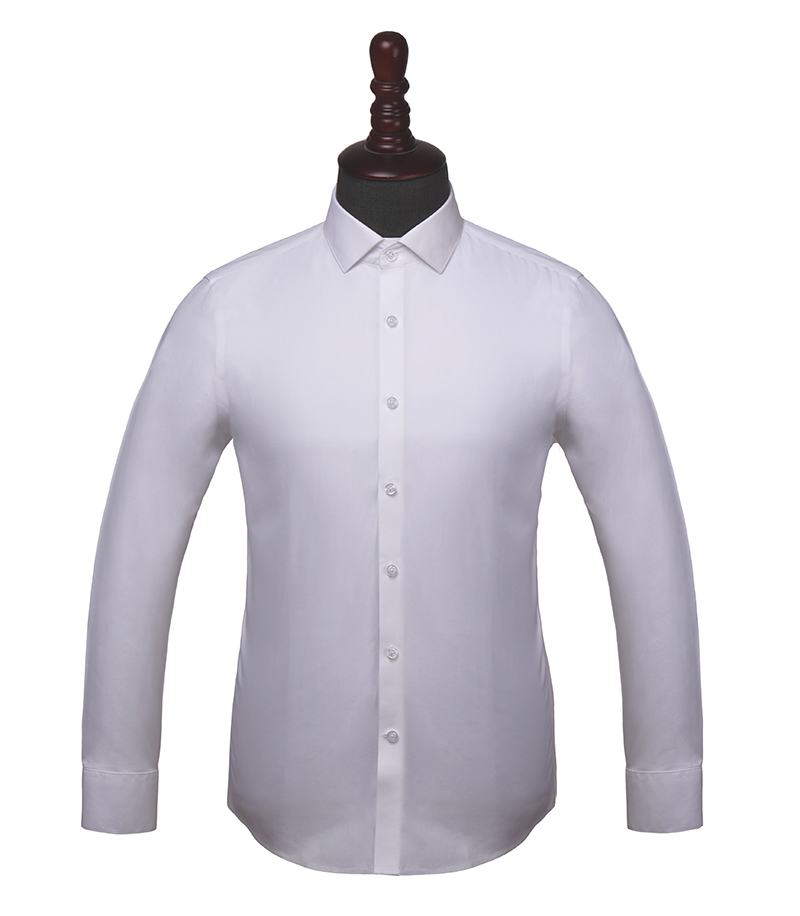 经典商务白色男士长袖衬衫(图1)