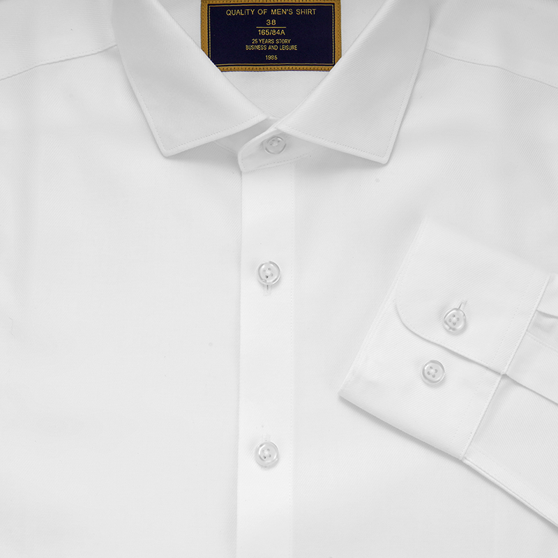 经典商务白色男士长袖衬衫(图8)