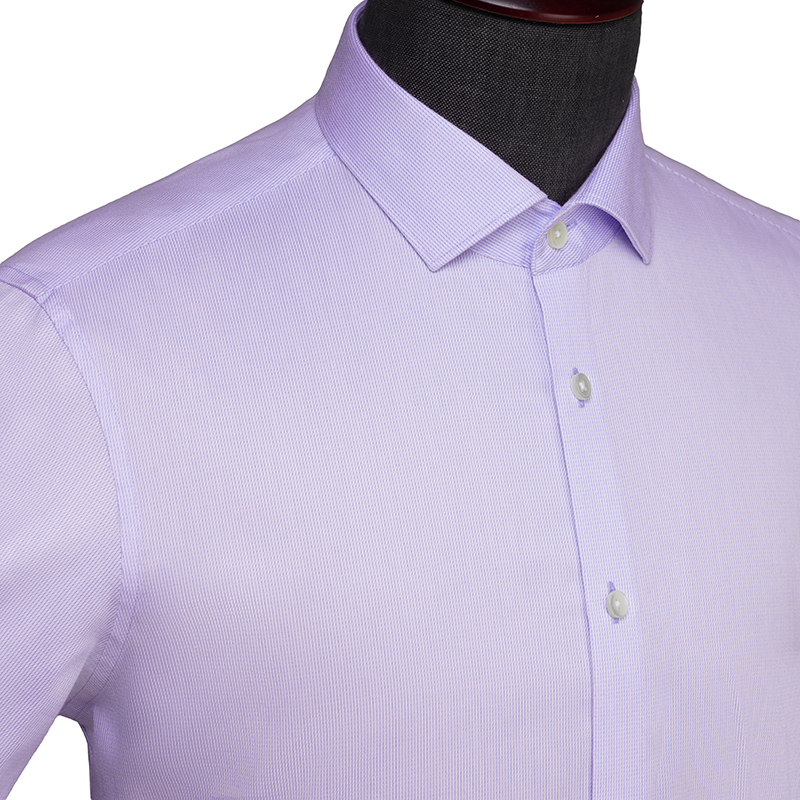 紫色细条纹长袖衬衫定制(图2)