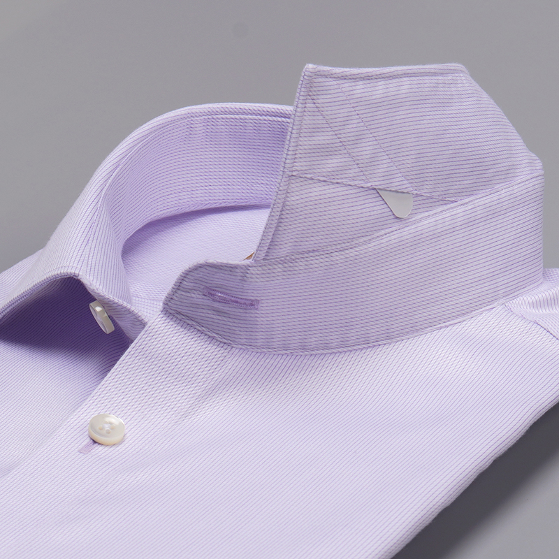 紫色细条纹长袖衬衫定制(图4)