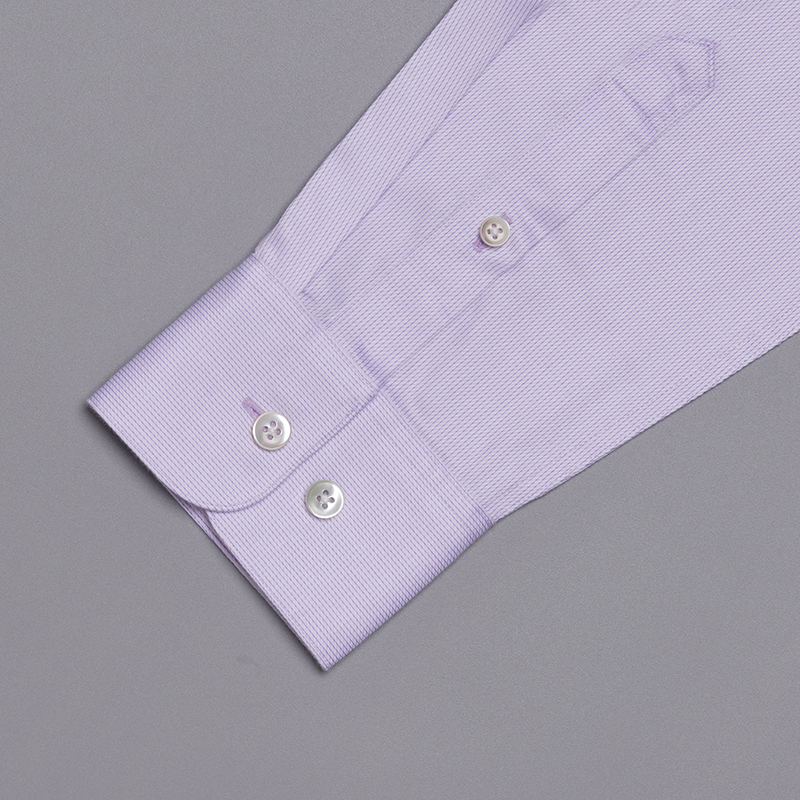 紫色细条纹长袖衬衫定制(图5)