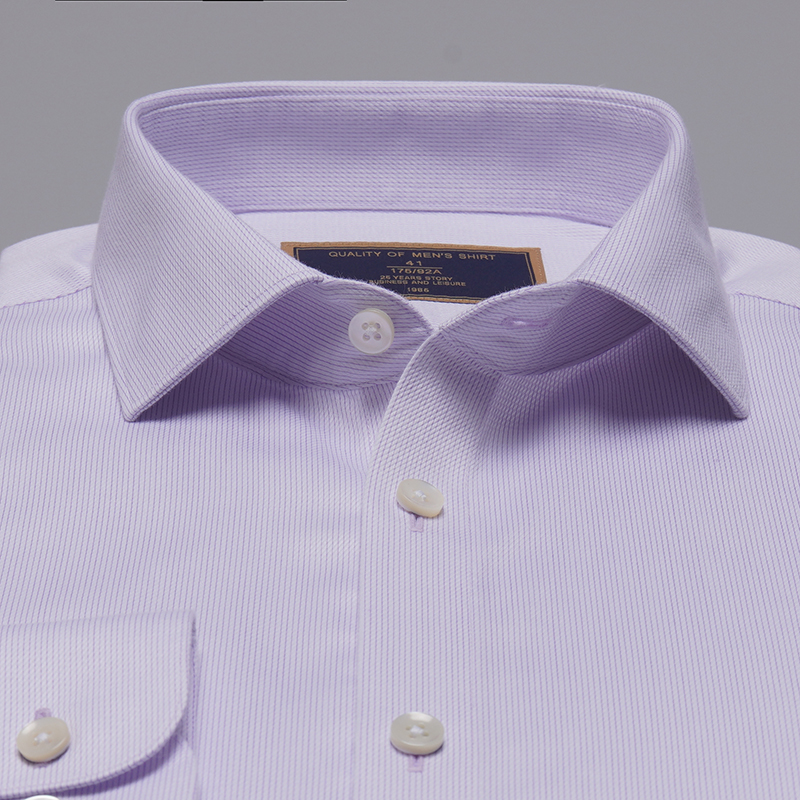 紫色细条纹长袖衬衫定制(图3)