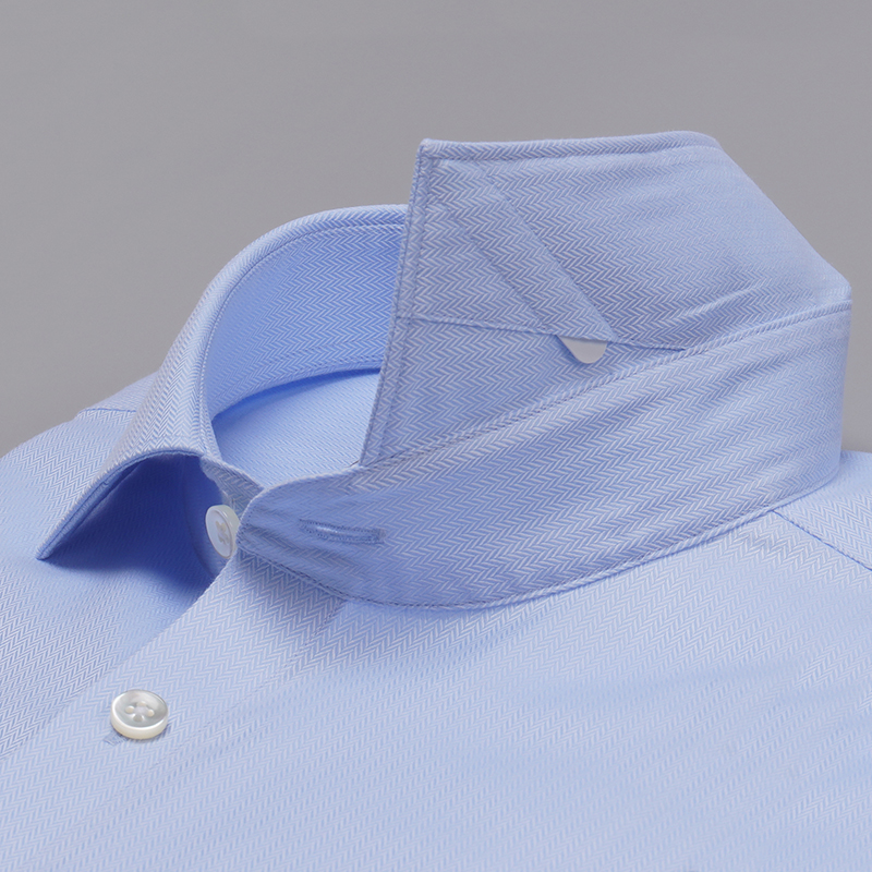 经典蓝色人字纹系列长袖衬衫(图5)