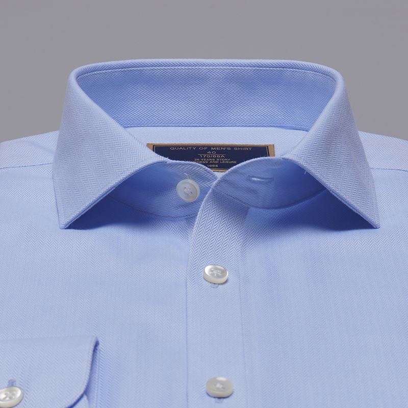经典蓝色人字纹系列长袖衬衫(图4)